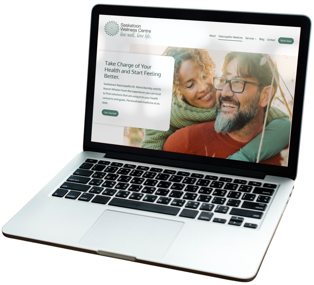 Screenshot of a Canadian naturopathic doctor's website built by a marketing agency on a Macbook