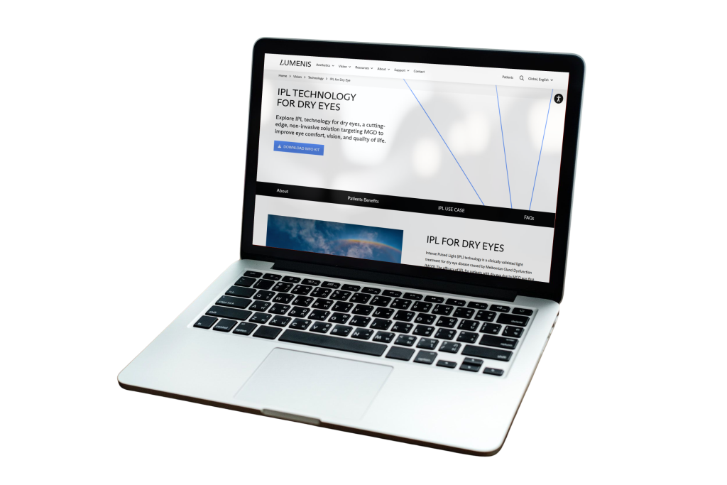 Laptop displaying a Toronto Dry Eyes clinic doing website marketing for their dry eyes program